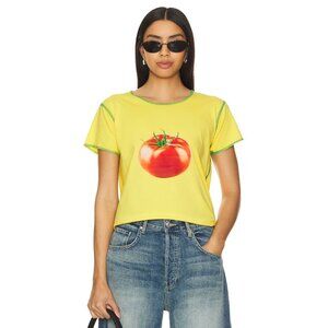 Tyler McGillivary Tomato Tee in Yellow Medium Womens Tshirt